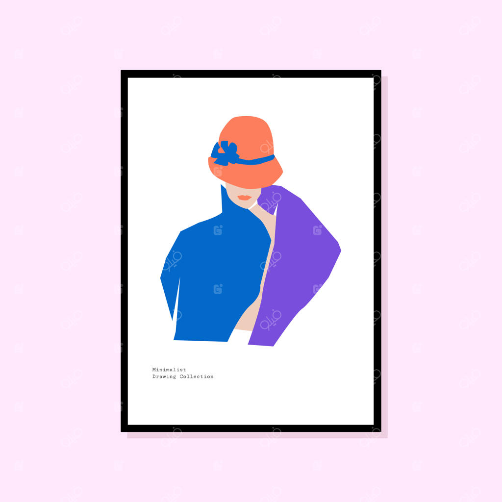 پوستر انتزاعی با طراحی دستی، مناسب برای مجموعه تابلوهای دیواری