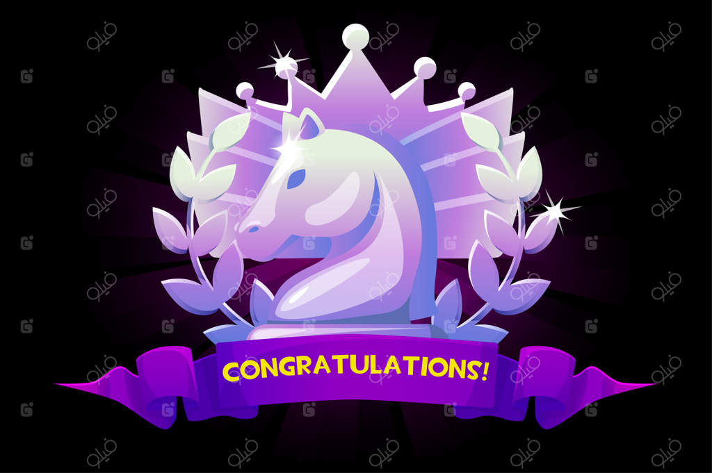 آیکون شوالیه: نماد تبریک و جایزه برای استراتژی در بازی شطرنج