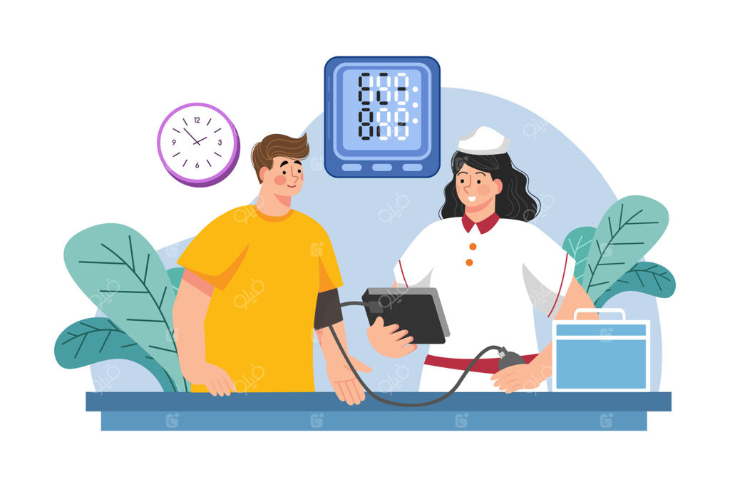 اندازه‌گیری فشار خون توسط پرستار