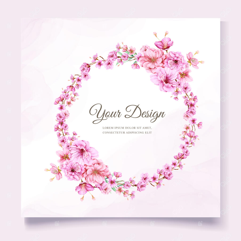 قالب دعوتنامه عروسی با طرح شکوفه‌های گیلاس شیک