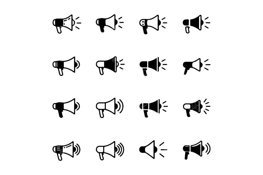 مجموعه آیکون‌های متنوع بلندگو