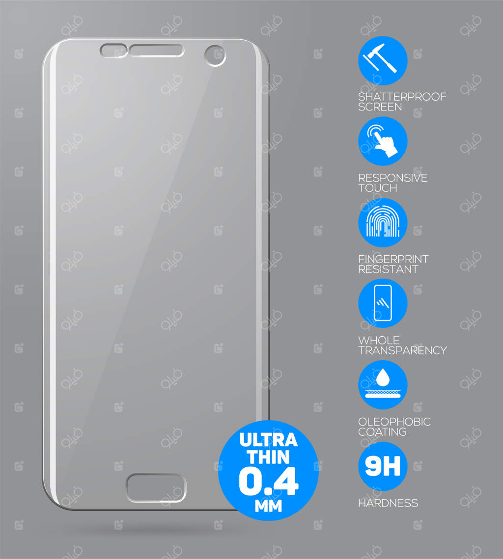 محافظ صفحه نمایش شیشه‌ای: لایه محافظ یا پوشش شیشه‌ای برای محافظت از صفحه نمایش موبایل.