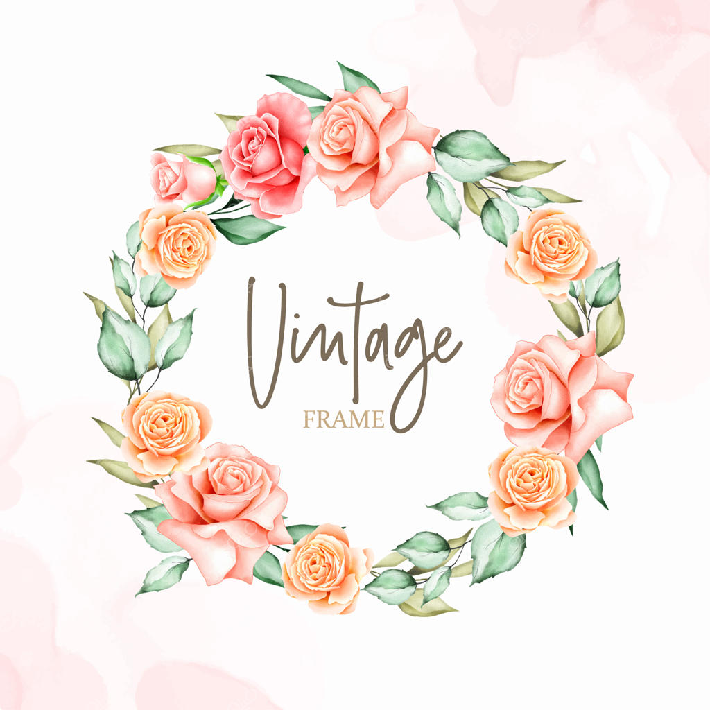 کارت دعوت حلقه گل با طرح گل‌های آبرنگی