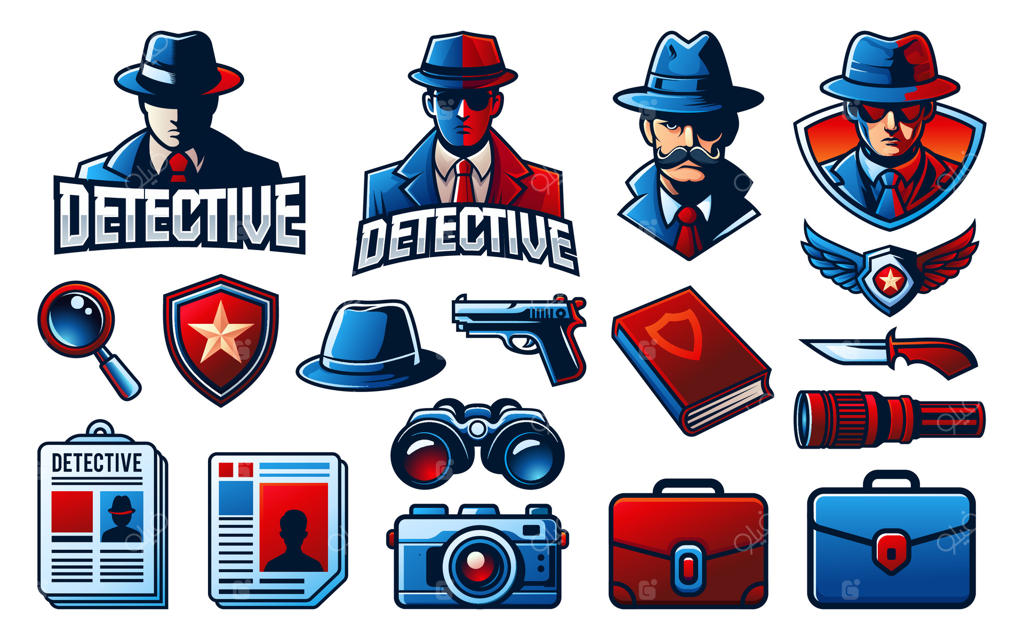 آیکون‌های آژانس کارآگاهی با طراحی گرادیان