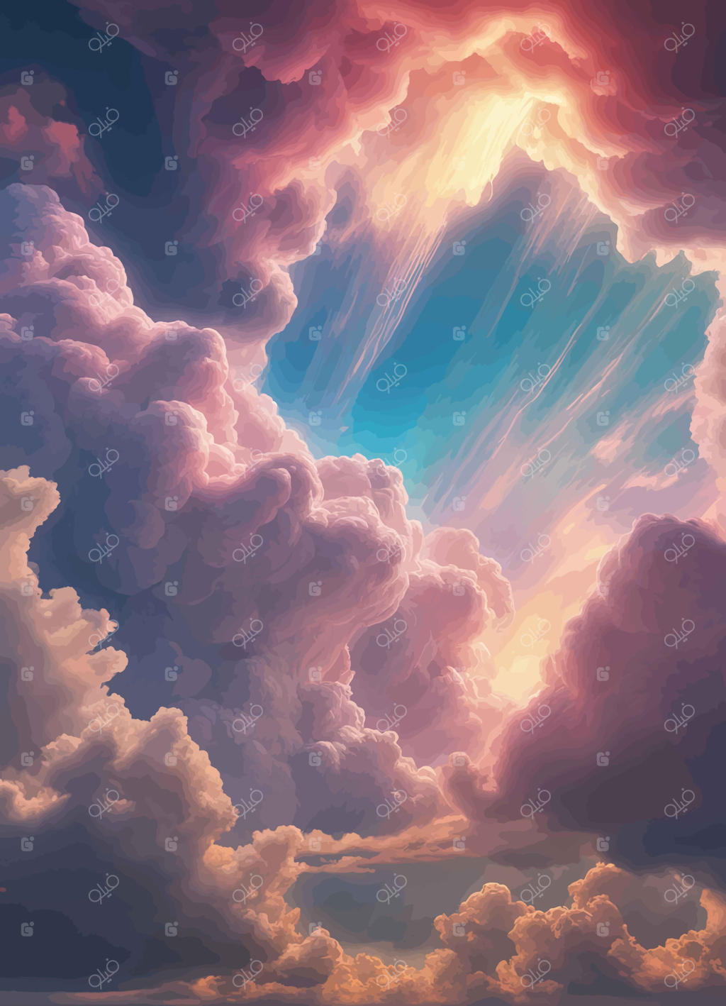  آسمان زیبای غروب و ابرها