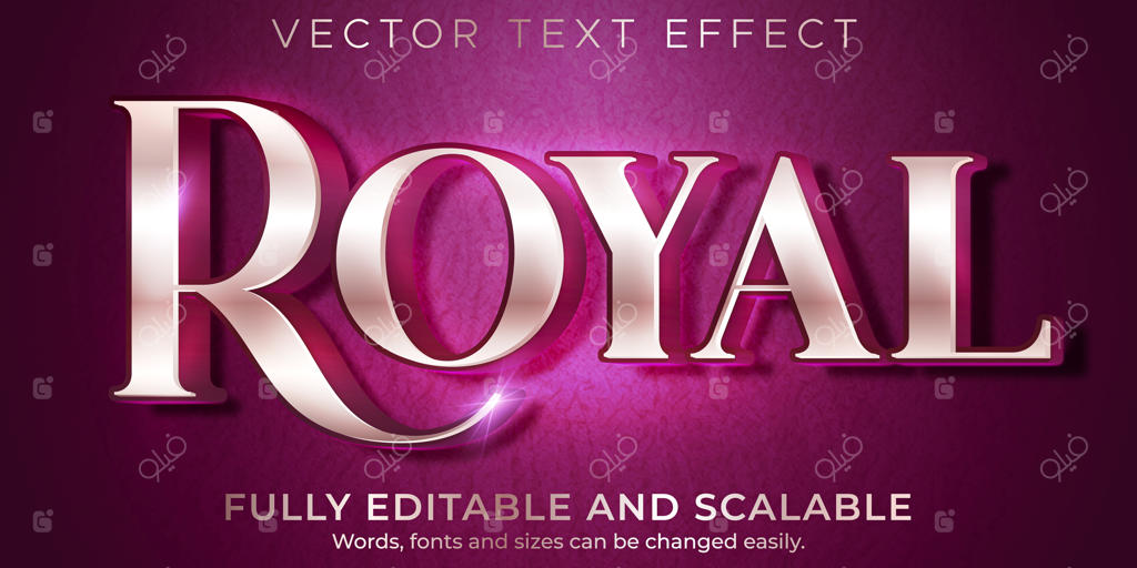 افکت متنی فلزی سلطنتی: قابل ویرایش با سبکی شیک و لوکس