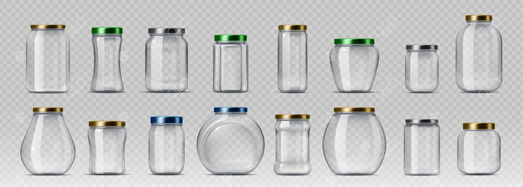 بسته‌بندی شیشه‌های سه‌بعدی واقع‌گرایانه با درب