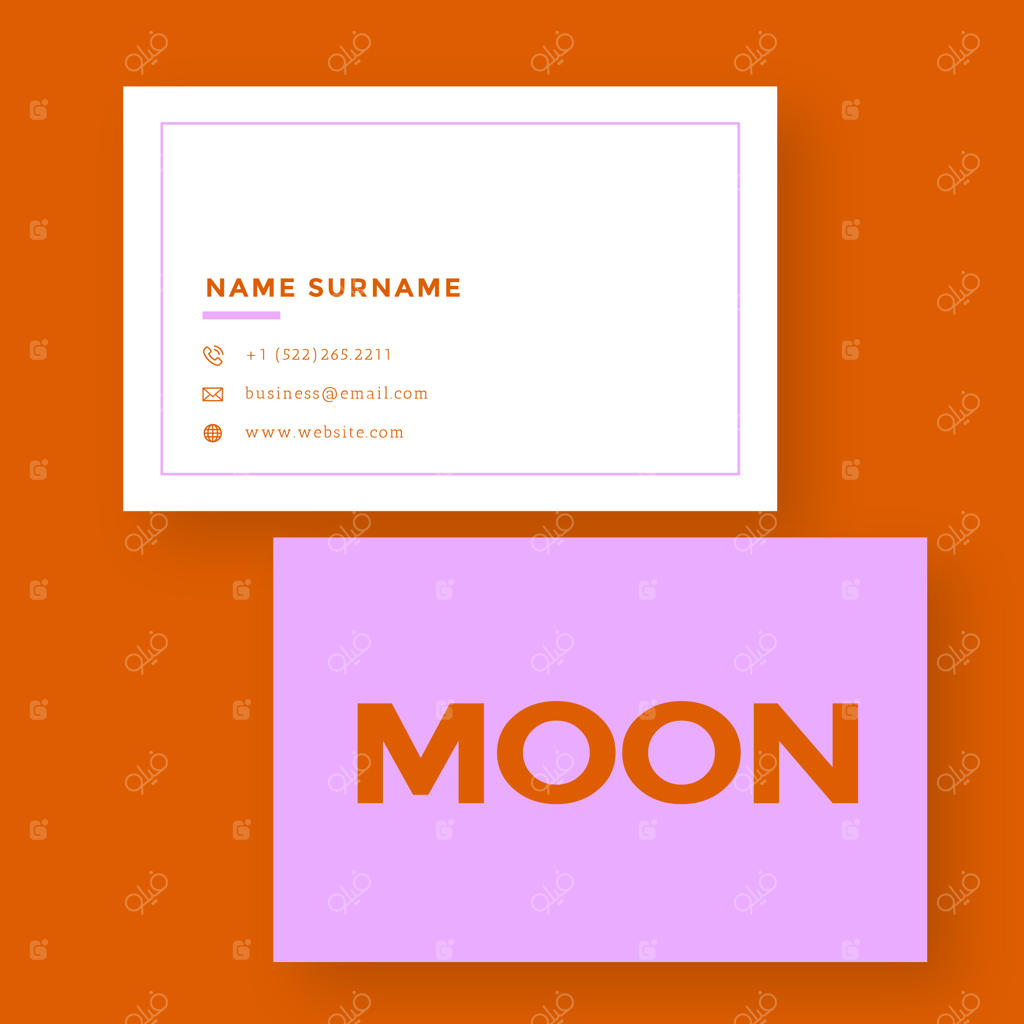 قالب کارت ویزیت افقی با رنگ‌بندی کامل و یکنواخت