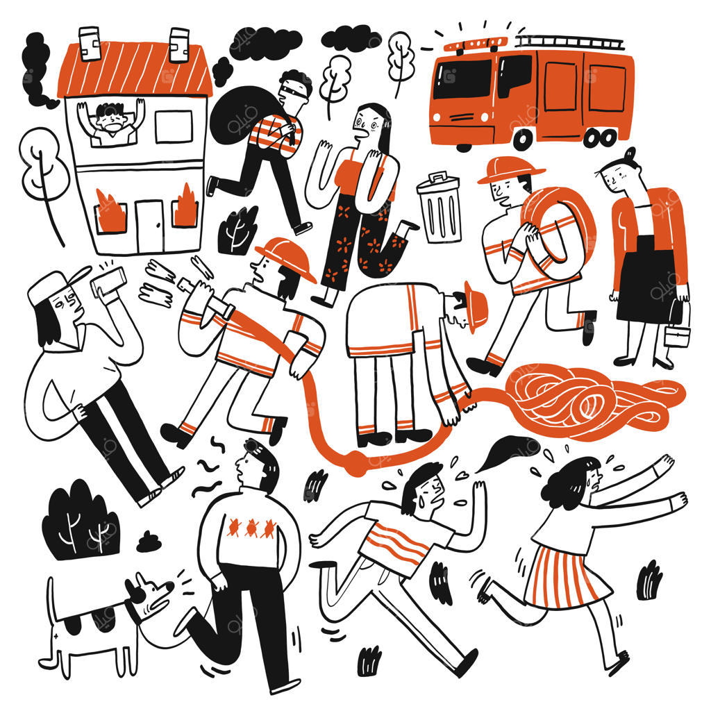 المان طراحی دستی آتش‌نشانی