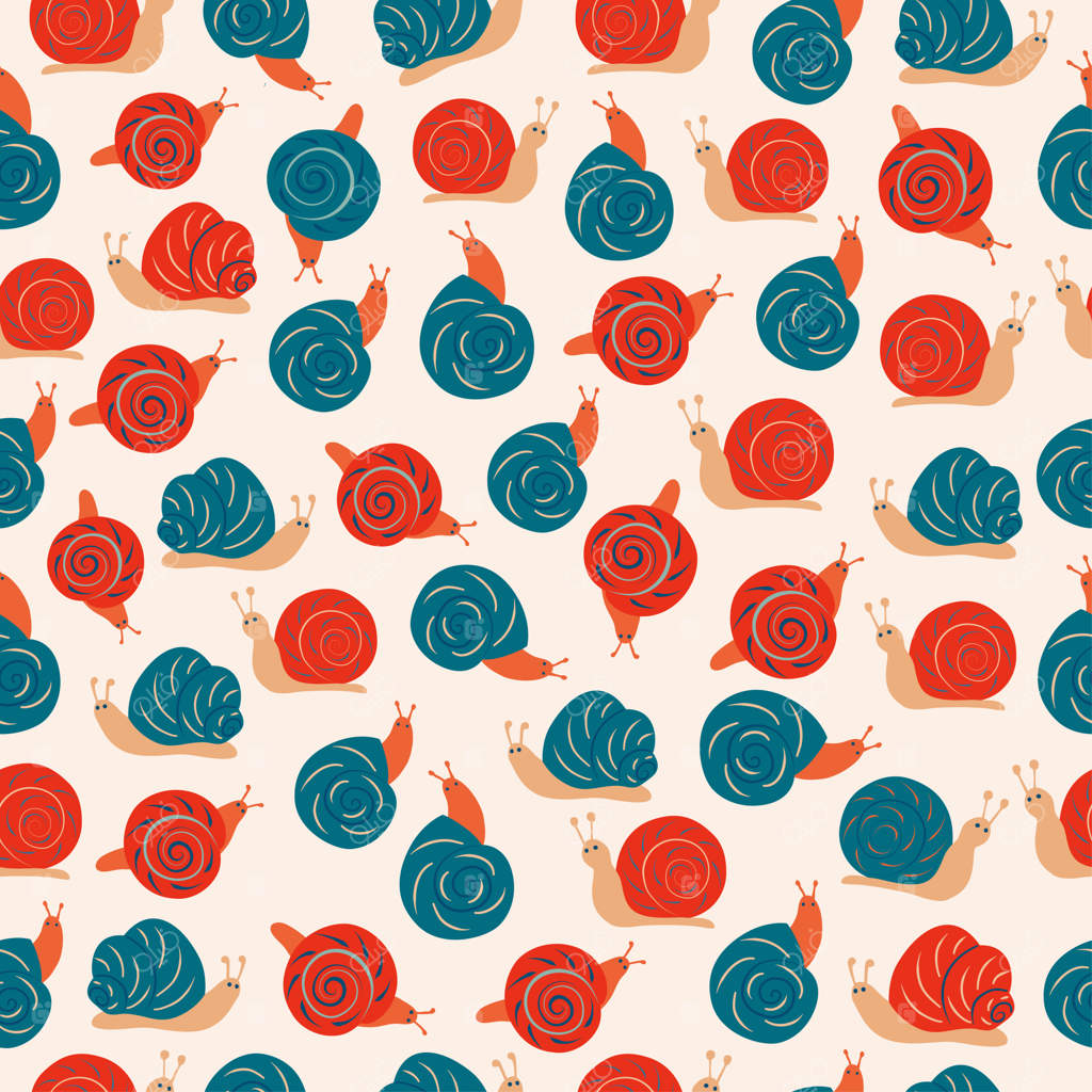 پترن مدرن و یکپارچه طبیعی؛ جنگل، حلزون‌ها، خطوط انتزاعی، حشرات، پس‌زمینه سفید، وکتور.