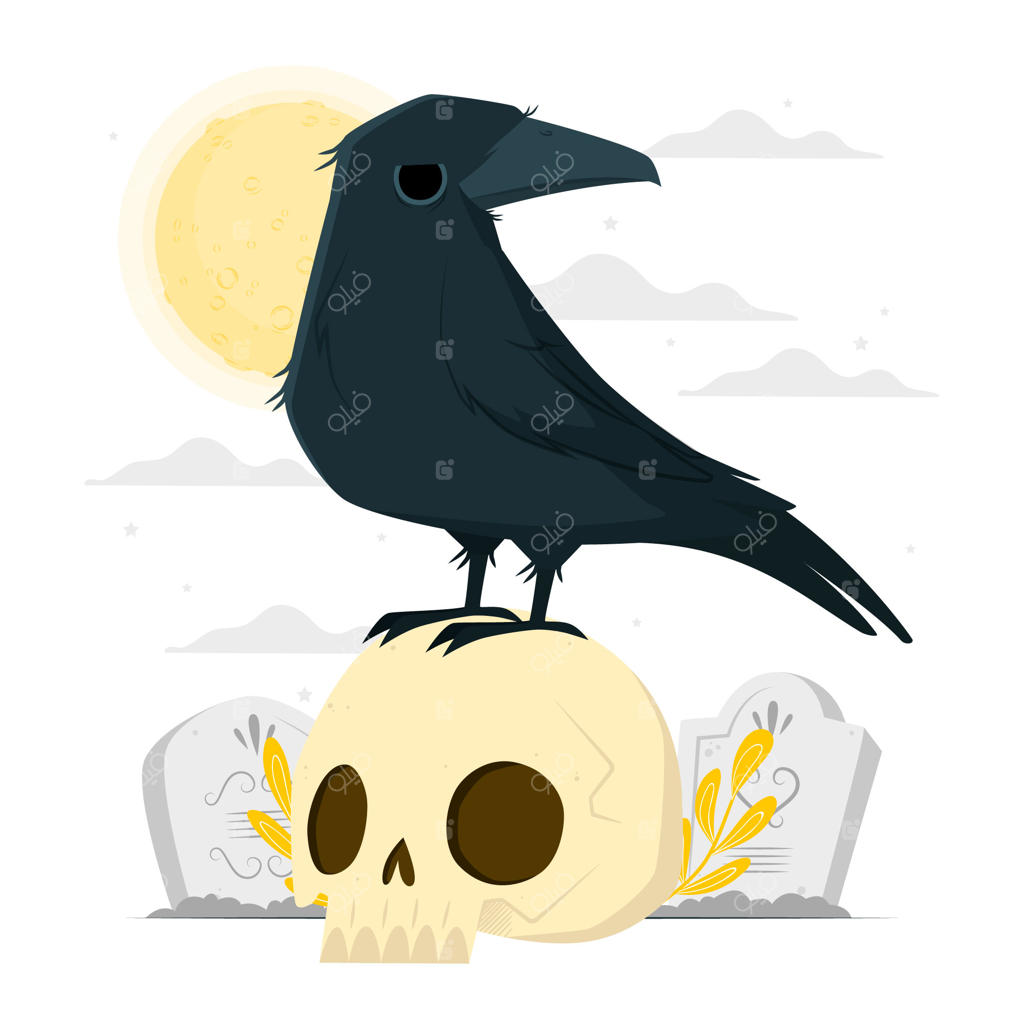تصویر مفهوم کلاغ نماد مرگ