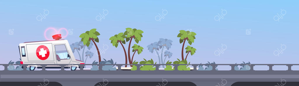 خودروی آمبولانس در جاده