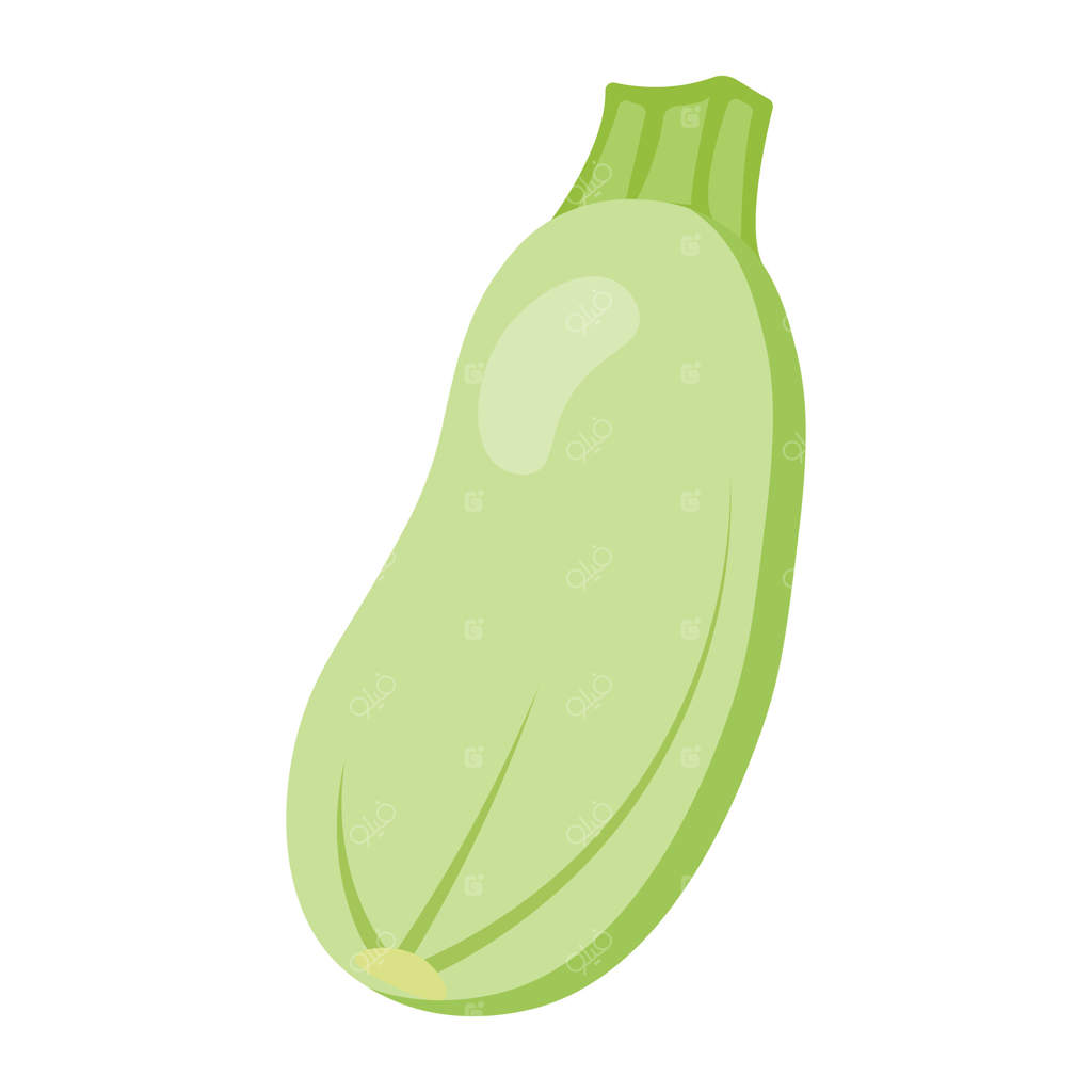 تصویر ساده کدو سبز روشن مناسب برای پروژه‌های غذایی سالم، محتوای آشپزی گیاهی، تم‌های باغبانی، تصاویر کشاورزی و طراحی سبک زندگی ارگانیک