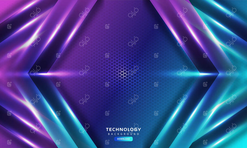 پس‌زمینه فناوری انتزاعی با طرح شش‌ضلعی برای بازی