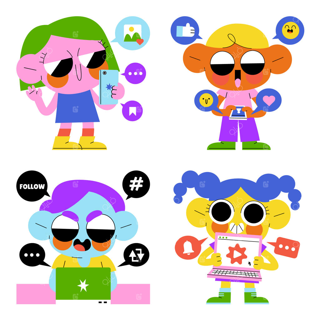 مجموعه استیکرهای براق شبکه‌های اجتماعی
