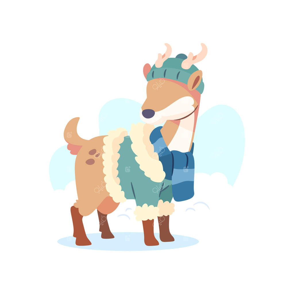 تصویر آهویی در زمستان