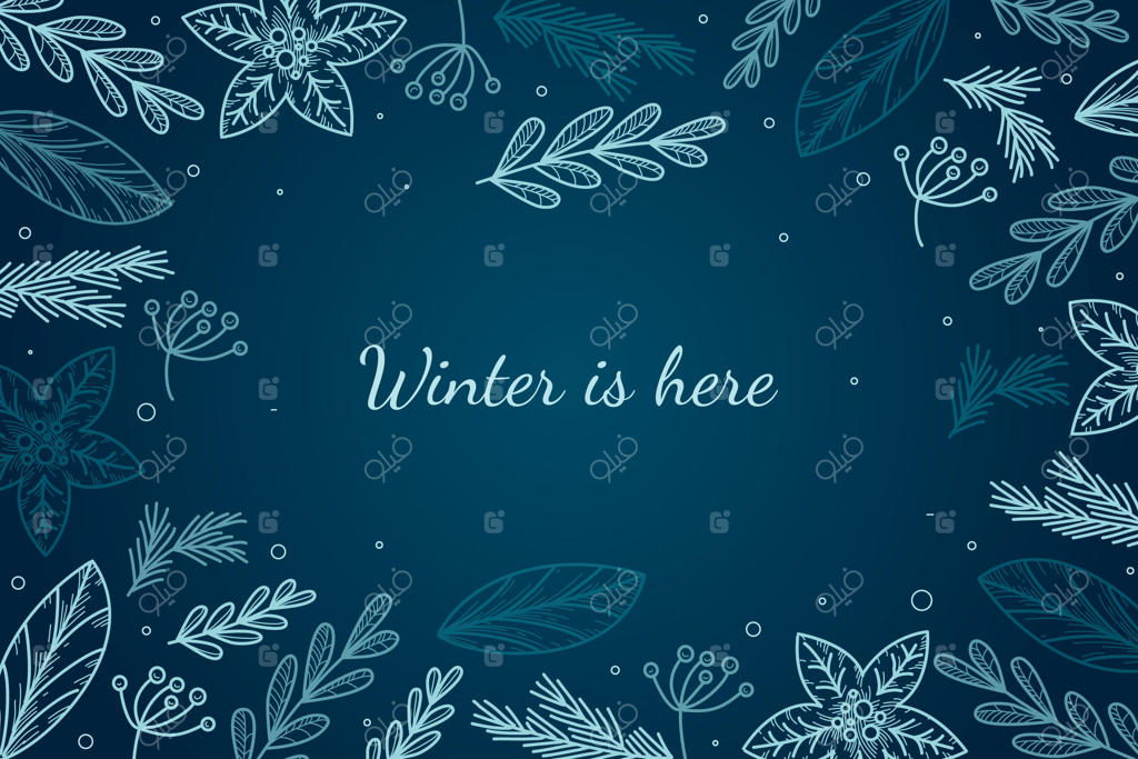 زمینه زمستانی به سبک طراحی دستی