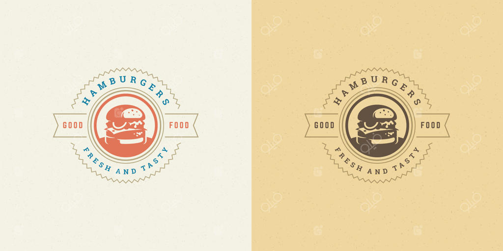 تصویر لوگوی برگر: سیلوئت همبرگر ایده‌آل برای منوی رستوران و نشان کافه