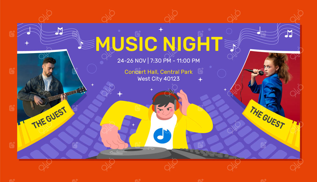 بنر افقی کنسرت موسیقی