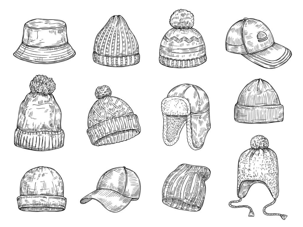 طرح‌های کلاه زمستانی: یک مجموعه‌ی دست‌کشیده از کلاه‌های بافتنی گرم