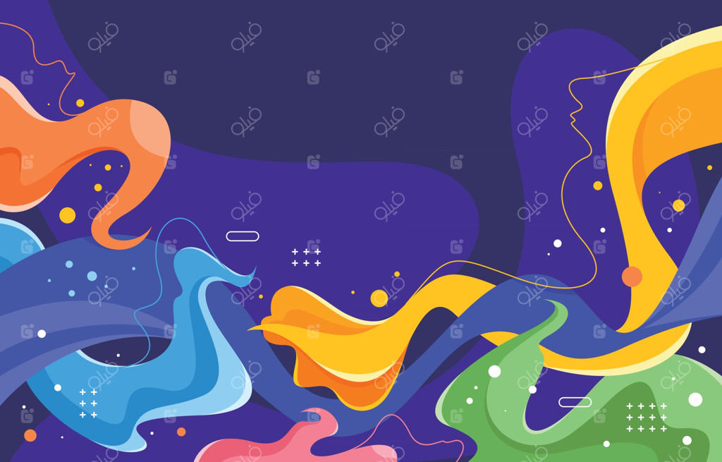 پس‌زمینه‌ای با اشکال رنگارنگ و انتزاعی