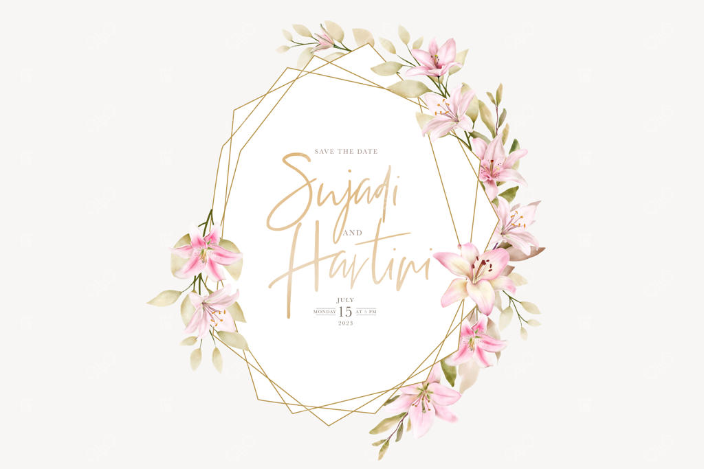 طرح تاج گل لیلیوم طراحی شده با دست