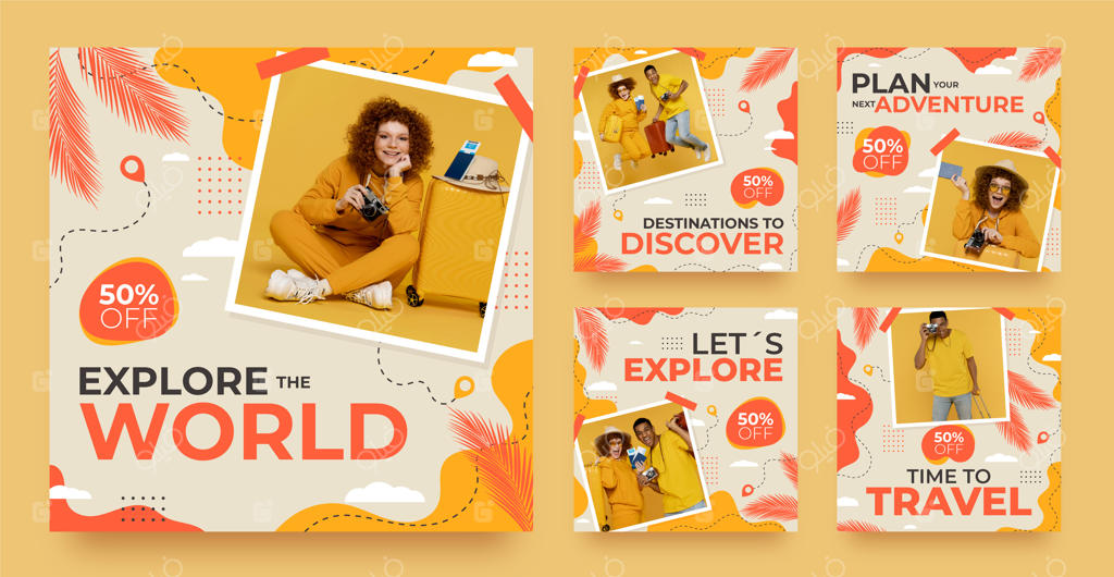 مجموعه‌ای از پست‌های اینستاگرام با موضوع سفر و اکتشاف