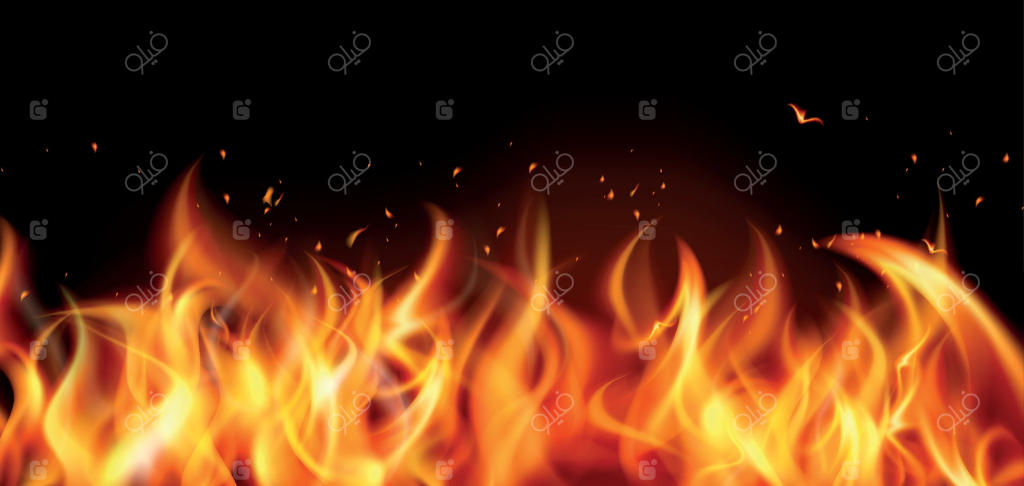 طرح واقع‌گرایانه شعله‌های رنگی آتش