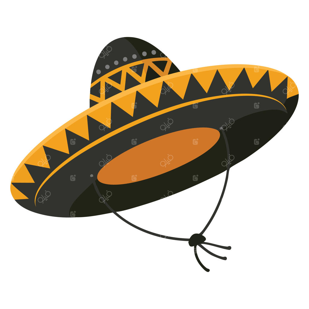 تصویر کلاه مریاچی مکزیکی با جزئیات دقیق، مناسب برای تم‌های فرهنگی، موسیقی، جشنواره و جشن.