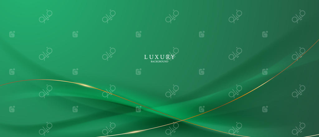 طراحی پس‌زمینه انتزاعی سبز با عناصر طلایی شیک وکتور