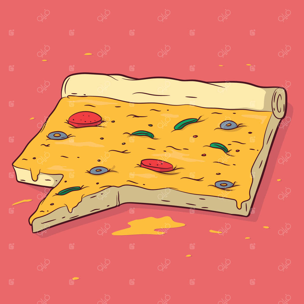 پیتزا به شکل آیکون پیام: مفهومی برای طراحی اشتراک‌گذاری در شبکه‌های اجتماعی