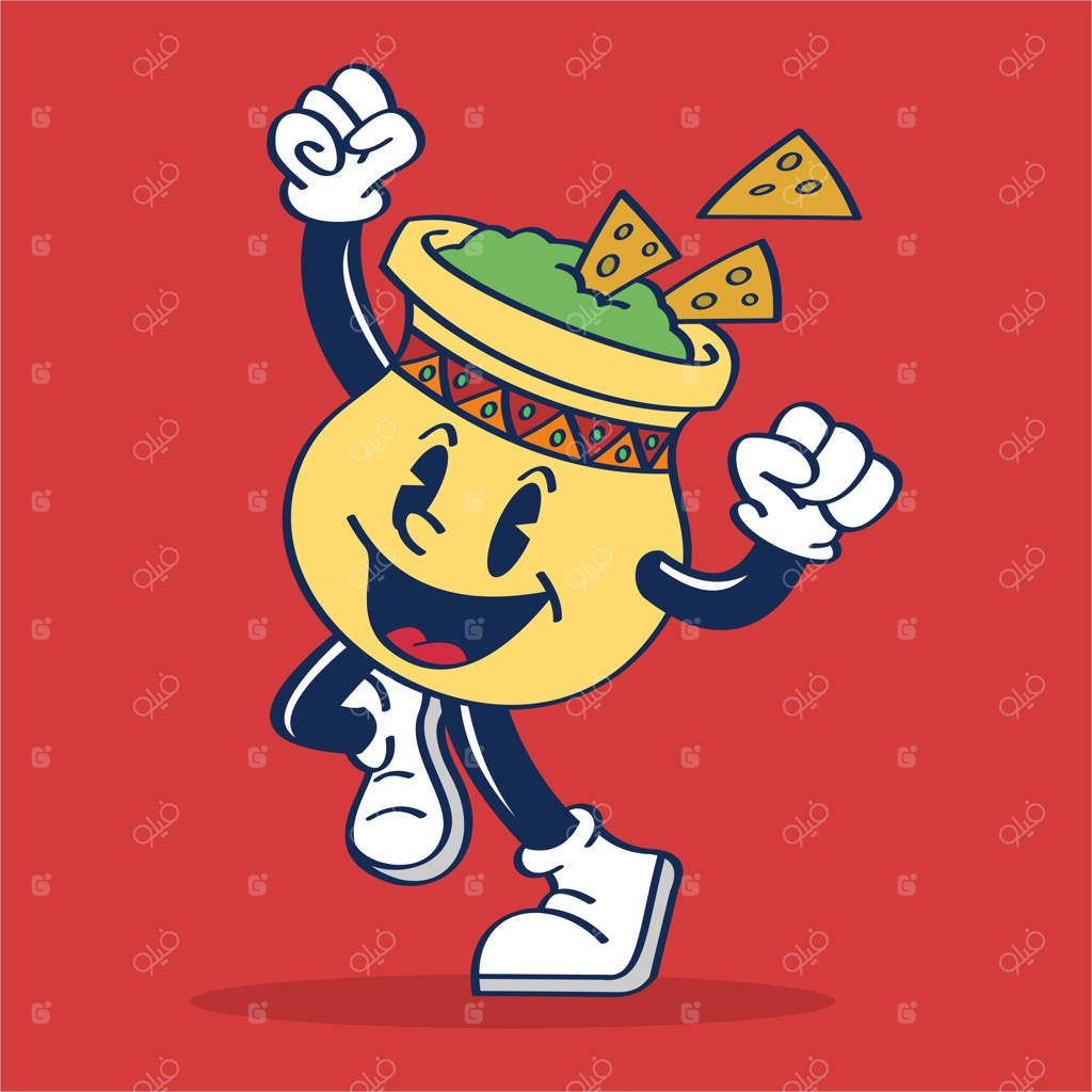 تصویری از یک شخصیت گواکامولی که می‌پرد و با چهره‌ای شاد می‌گوید: هورا! نقاشی دست‌ساز