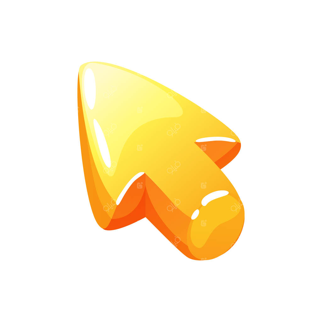 نماد نشانگر طلایی برای استفاده در کامپیوتر - تصویر وکتور鼠標 و طراحى رابط کاربر