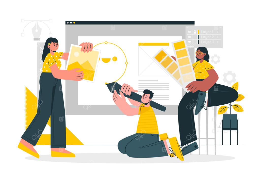 تصویرسازی مفهوم تیم طراحی