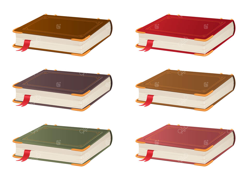 طراحی و تصویرسازی کتاب قدیمی و کلاسیک بر روی پس‌زمینه سفید