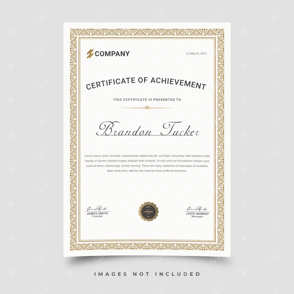 قالب وکتور گواهینامه