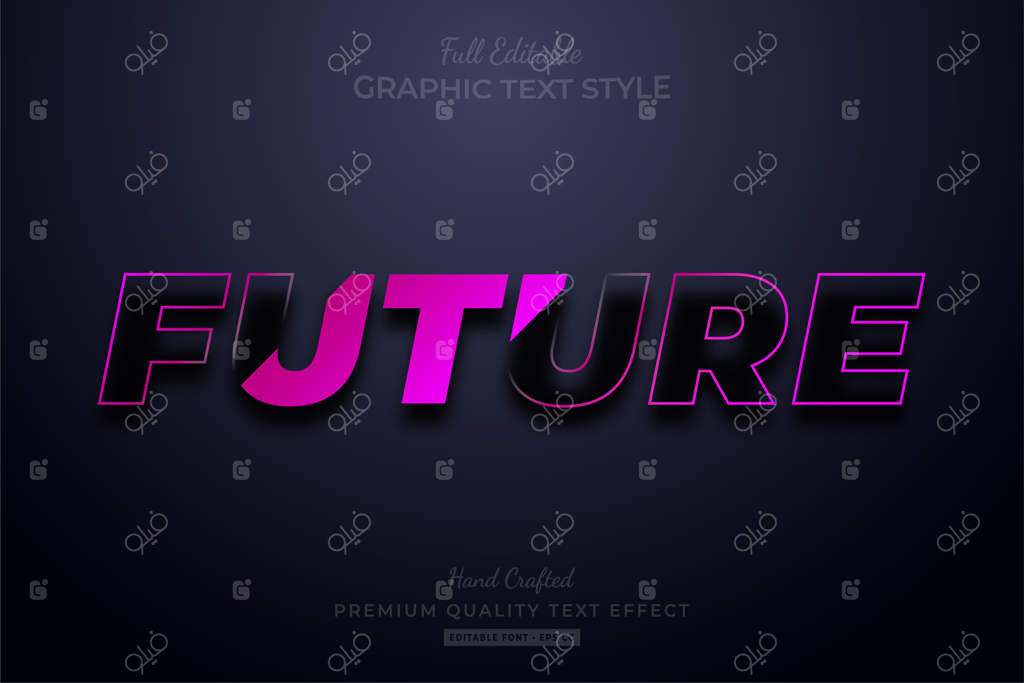 استایل فونت آینده با امکان ویرایش و جلوه متن ساده‌شده