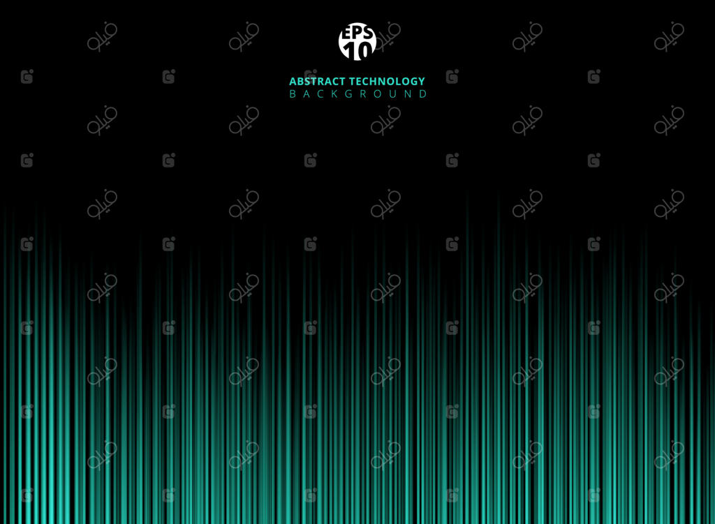 خطوط لیزری سبز با الگوی عمودی فناوری مدرن بر روی پس‌زمینه تیره.