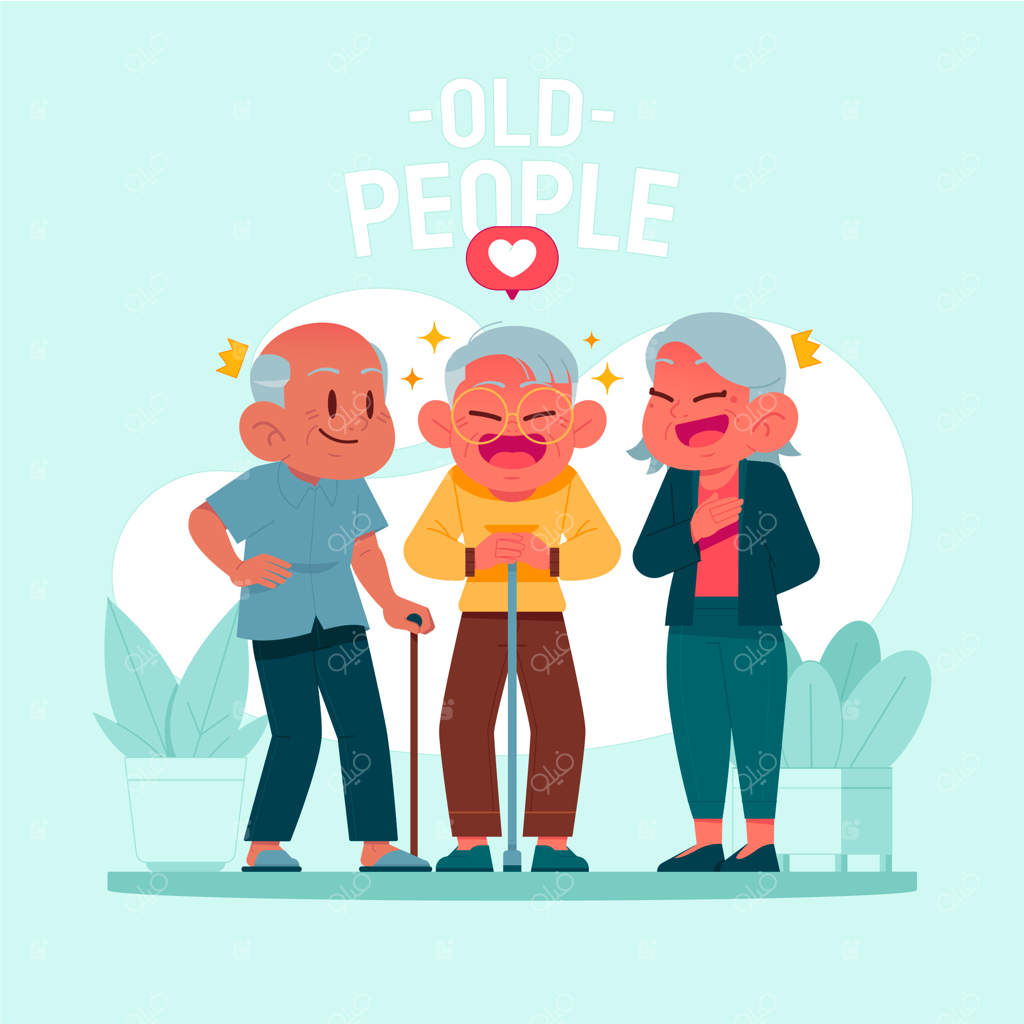 تصویرسازی از سالمندان به سبک تخت