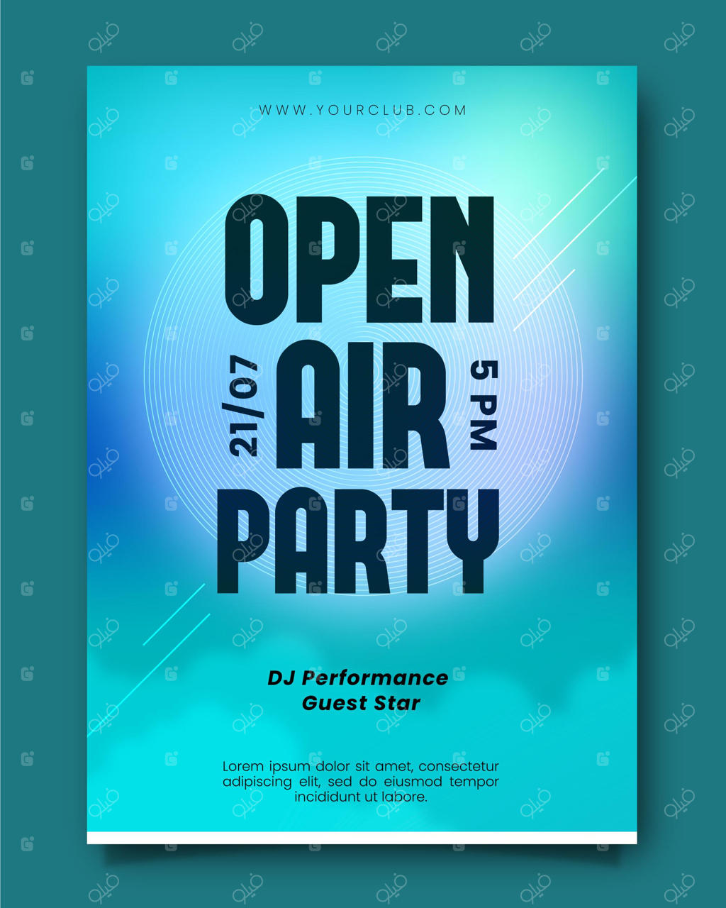 قالب پوستر جشن در فضای باز