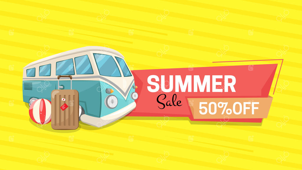 بنر افقی با طرح تابستانی