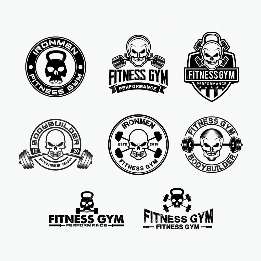 لوگوی تناسب اندام با جمجمه