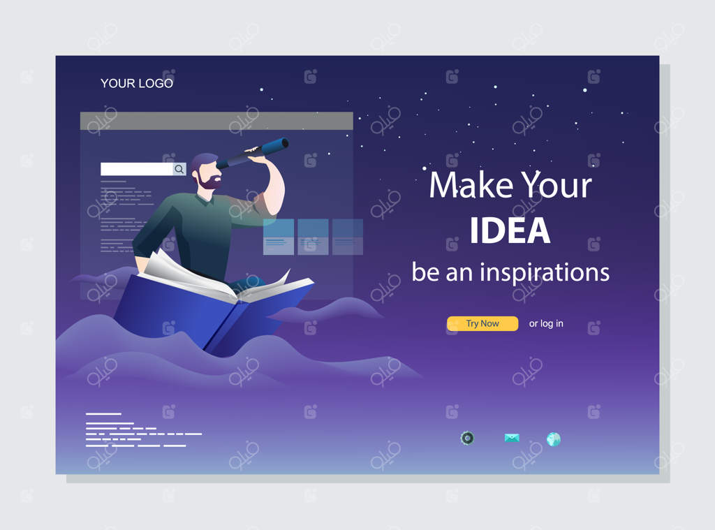 فروشگاه کتاب آنلاین: مفهوم صفحه فرود تجارت الکترونیک