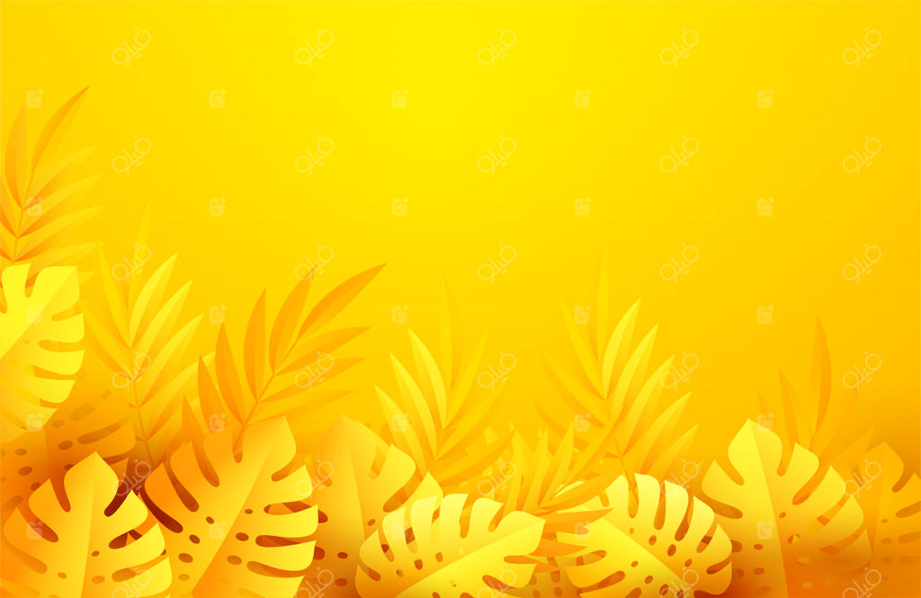 برگ‌های گرمسیری زرد داغ تابستانی