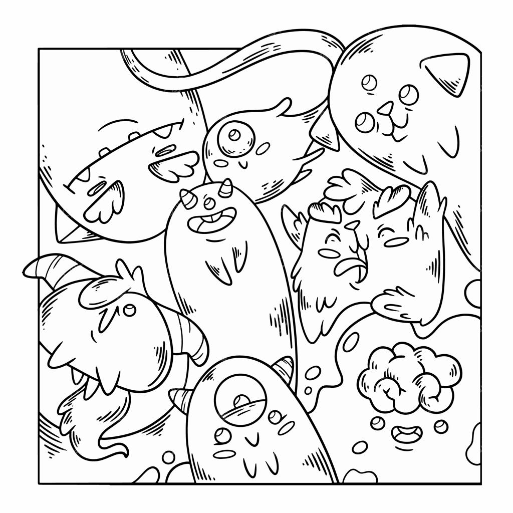 تصویرسازی دستی و بامزه برای کتاب رنگ‌آمیزی