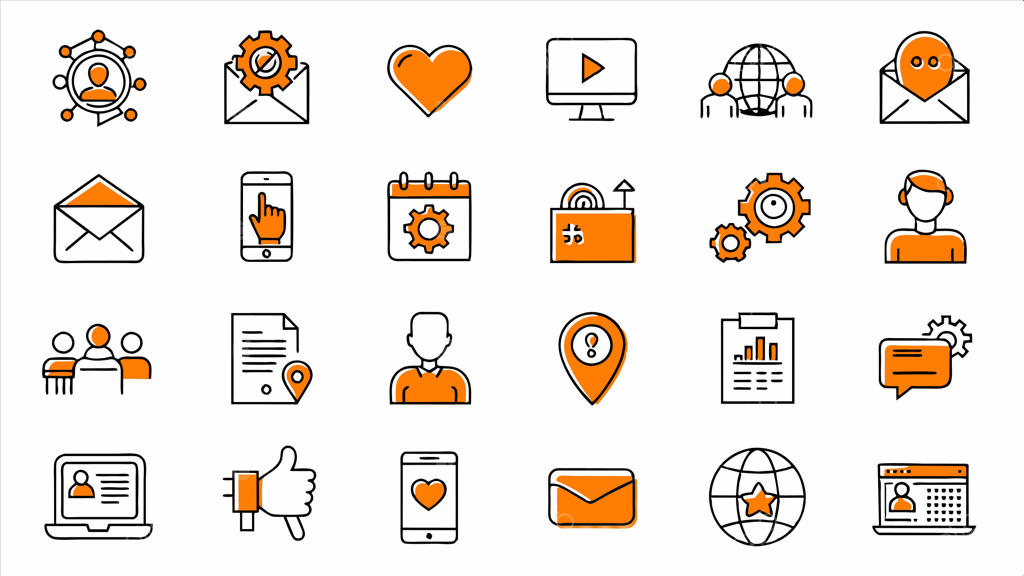 مجموعه آیکون با کلمه آنلاین