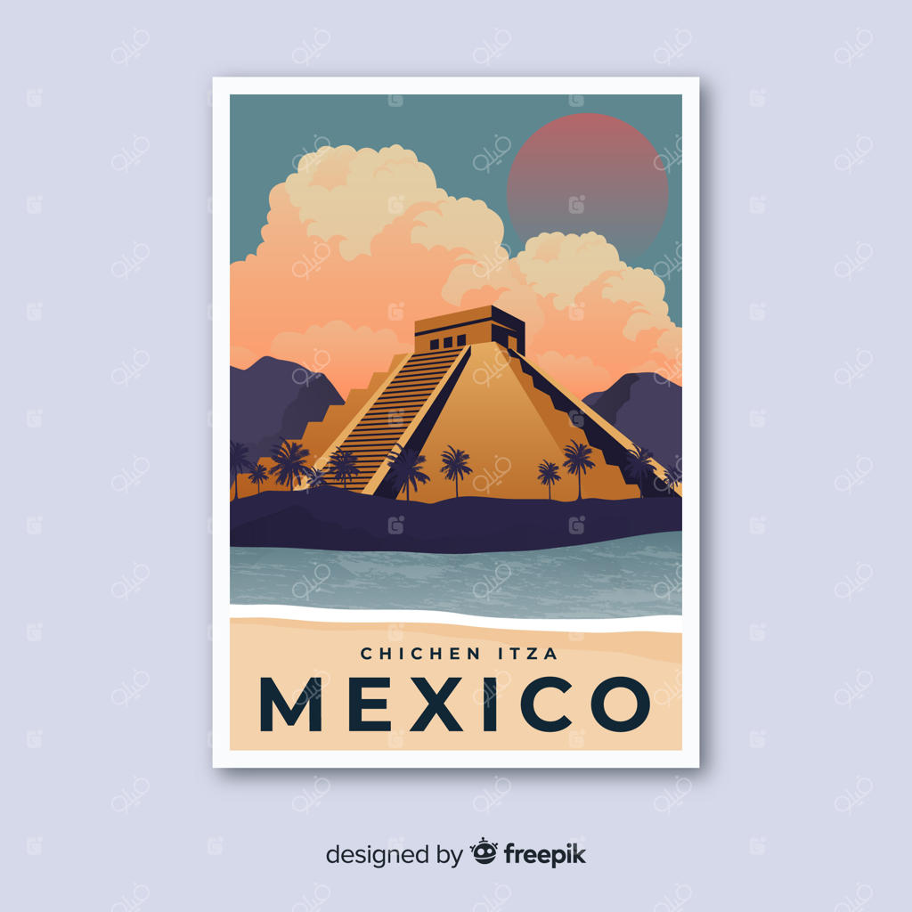 پوستر تبلیغاتی رترو با قالب یک شهر