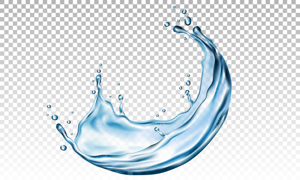 وکتور پاشش آب واقع‌گرایانه با پس‌زمینه شطرنجی