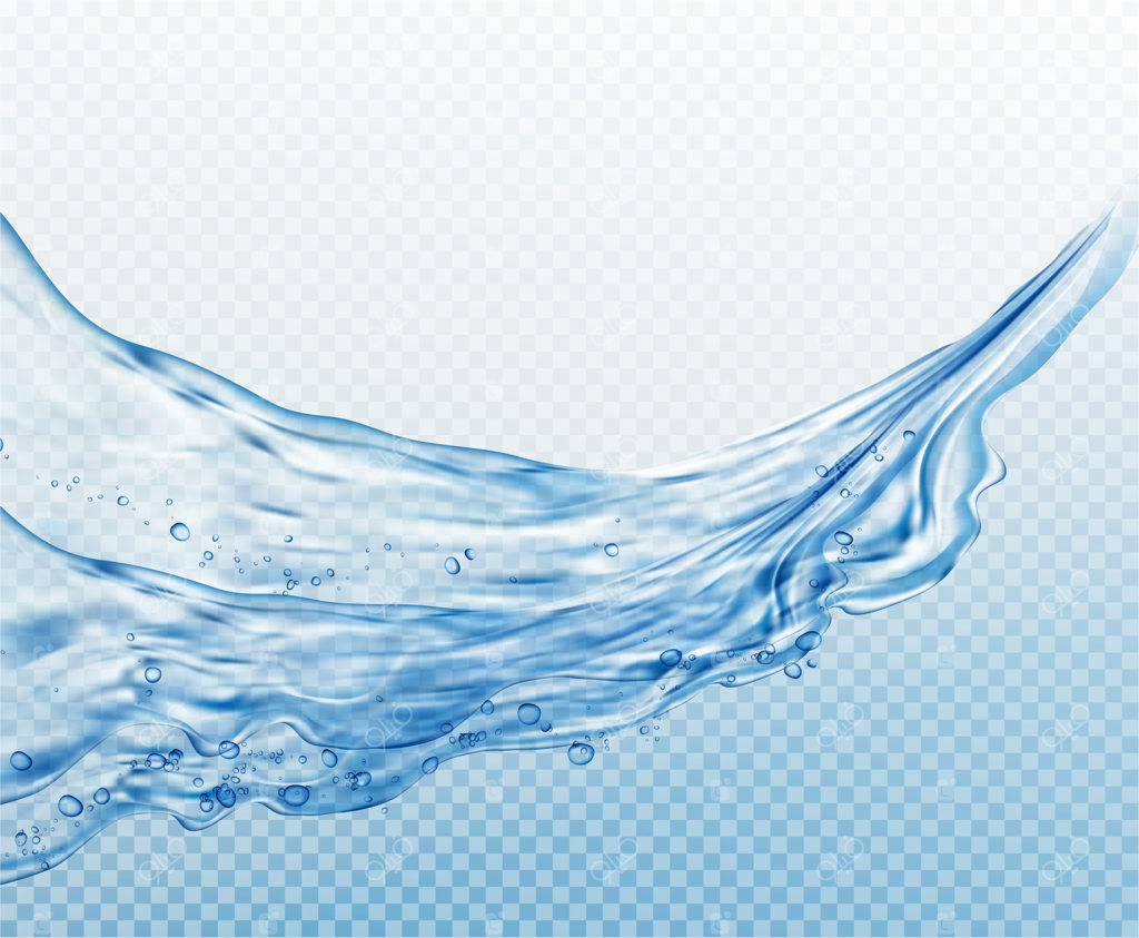 تصویرسازی وکتور پاشش و چرخش آب روان با قطرات واقع‌گرایانه