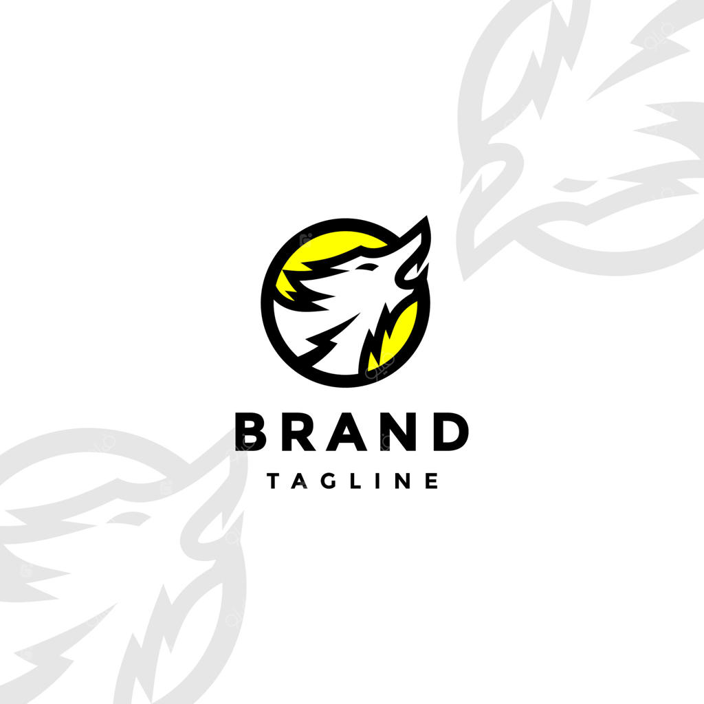 طراحی لوگوی خطی گرگ زوزه‌کش. لوگوی دایره‌ای خطی گرگ شجاع در حال زوزه‌کشیدن.